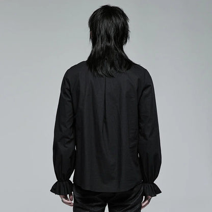 Black Gothic Embroidered Lace Blouse