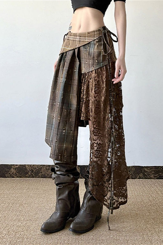 Wasteland Subculture Irregular Lace Skirt