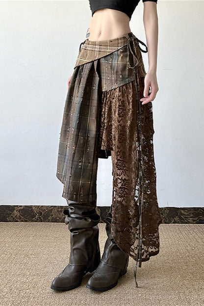 Wasteland Subculture Irregular Lace Skirt