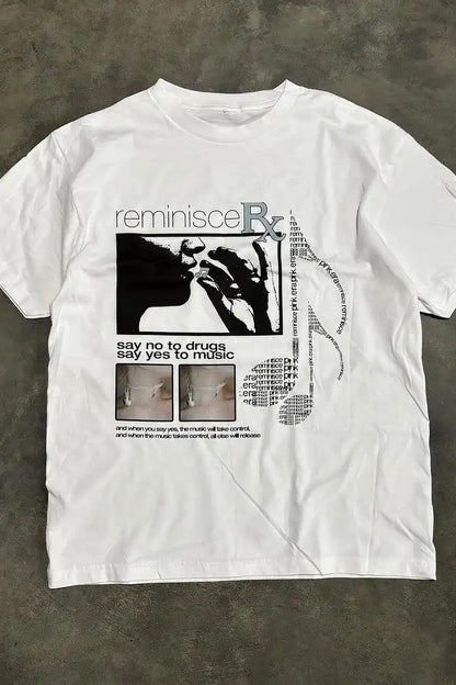 Trendy Harajuku Horror Print Short Sleeve T-shirt