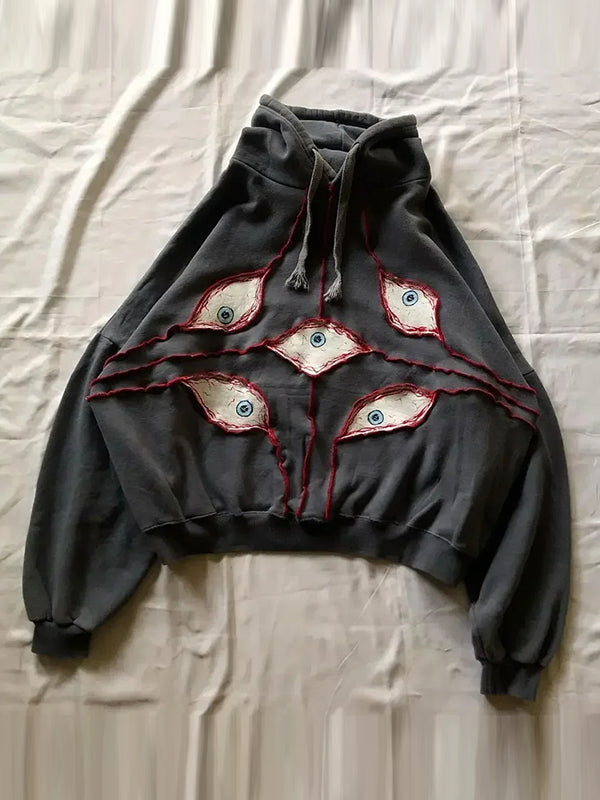 Eye Print Oversized Hoodie