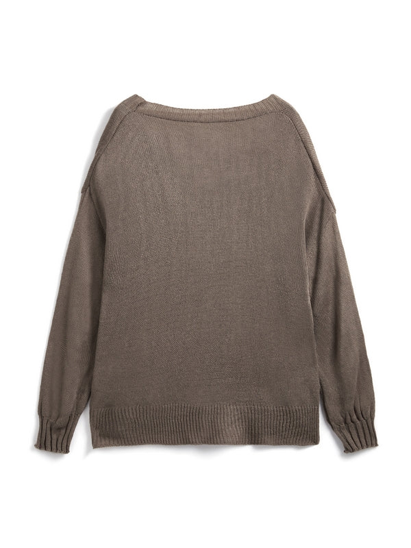 Mohair Solid Lantern Sleeve Baggy Cardigan
