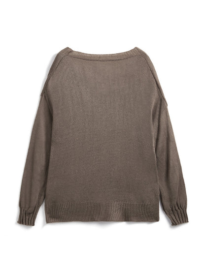 Mohair Solid Lantern Sleeve Baggy Cardigan