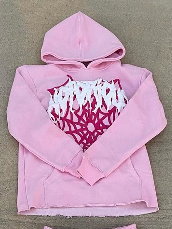 Lettering Foam Print Oversized Hoodie
