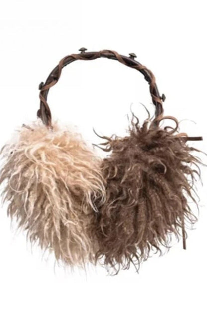 Gothic Vintage Wool Furry Winter Warm Windproof Outdoor Earmuff