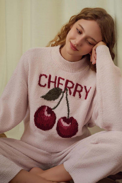 Conjunto de terciopelo suave y cereza