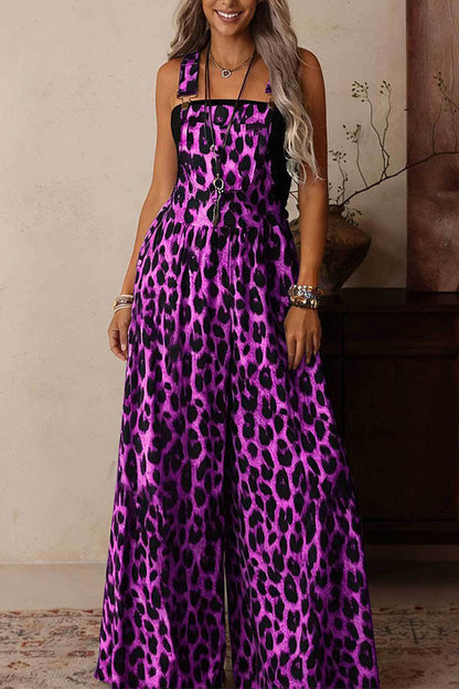 Electra Cheetah Wide-Leg Jumpsuit