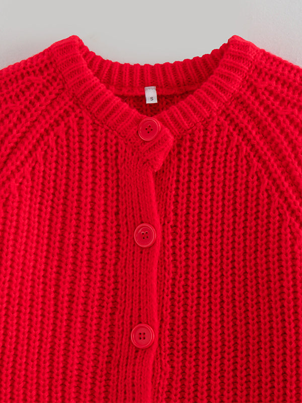 Solid Color Long Sleeve Cardigan