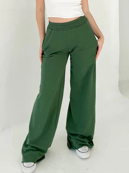 Solid Color Rolled Sweatpants