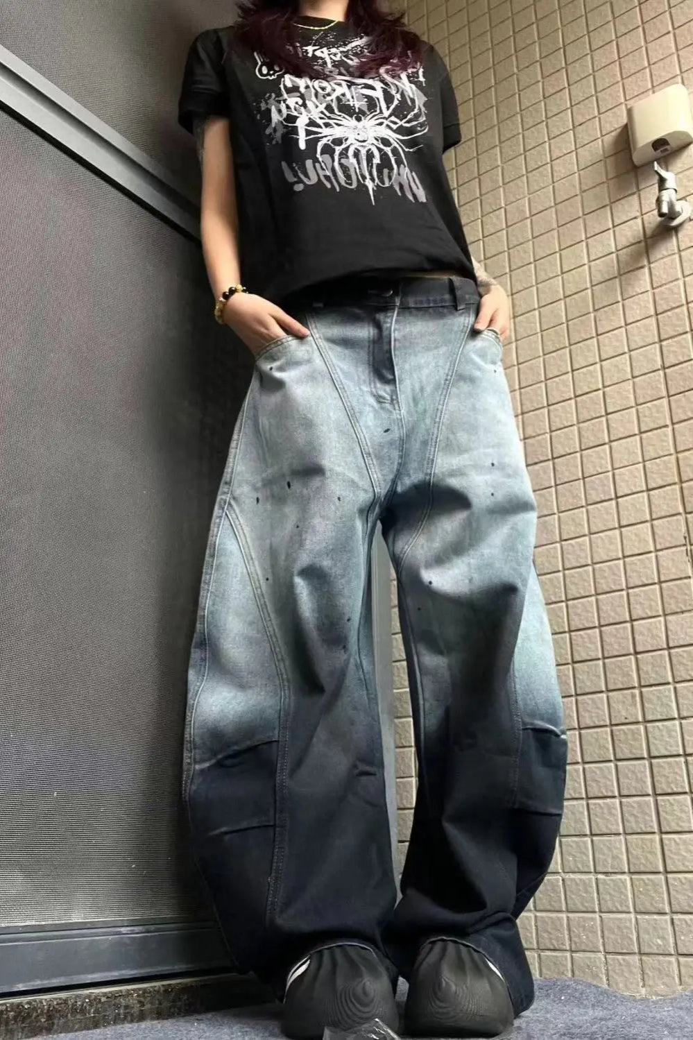 Unisex Gradient Streetwear Jeans