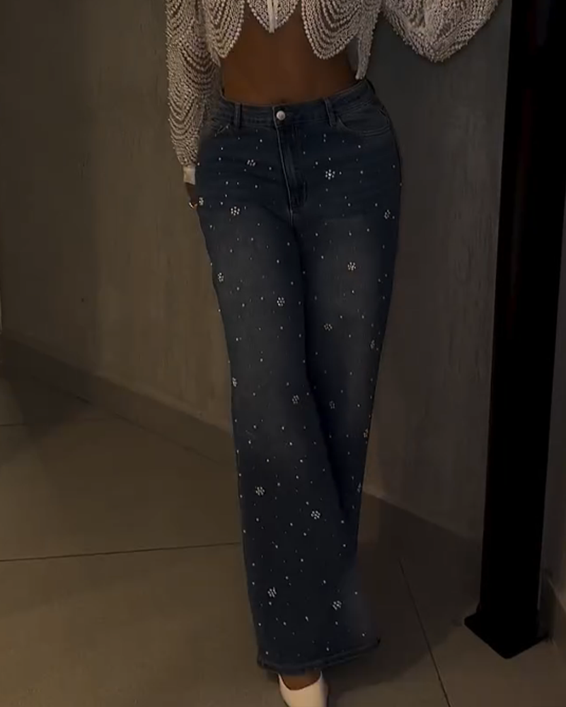 Embellished Straight Jeans (Pre-Sale)