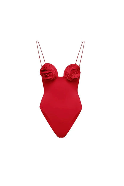 Conjunto de falda de traje de baño con apliques florales