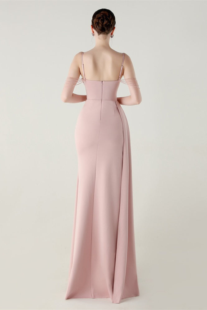 Satin Spaghetti Strap Mermaid Party Dress