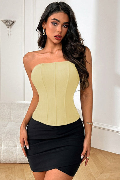 Sexy Solid Corset Crop Top