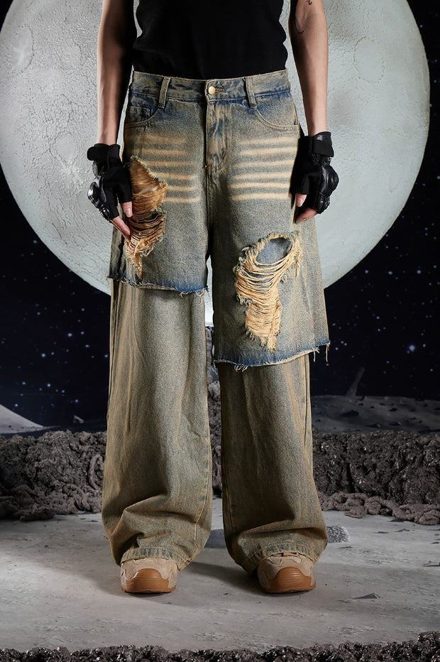 Punk Ripped Loose Fit Denim Jeans