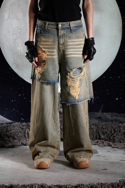 Punk Ripped Loose Fit Denim Jeans