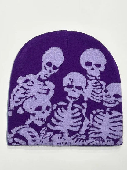 Unisex Skull Pattern Cold Weather Jacquard Hat