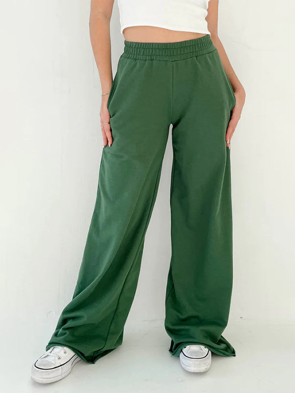 Solid Color Rolled Sweatpants
