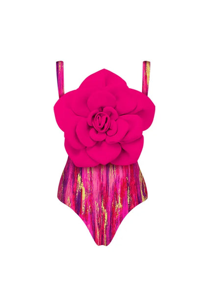 Traje de baño de una pieza con estampado floral en la parte delantera