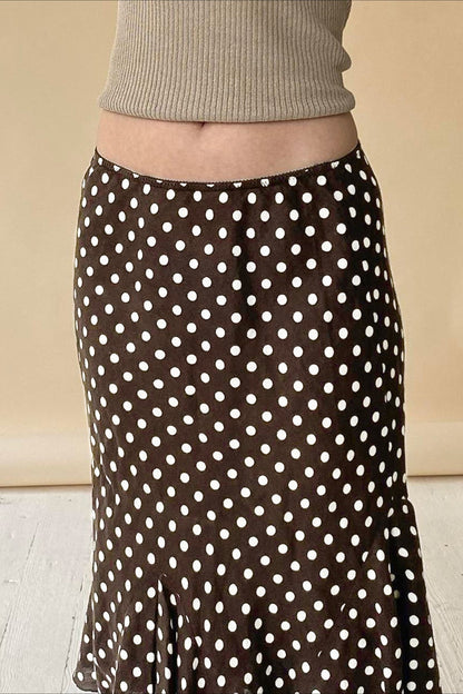 Polka Dot Low Waist Mermaid Skirt