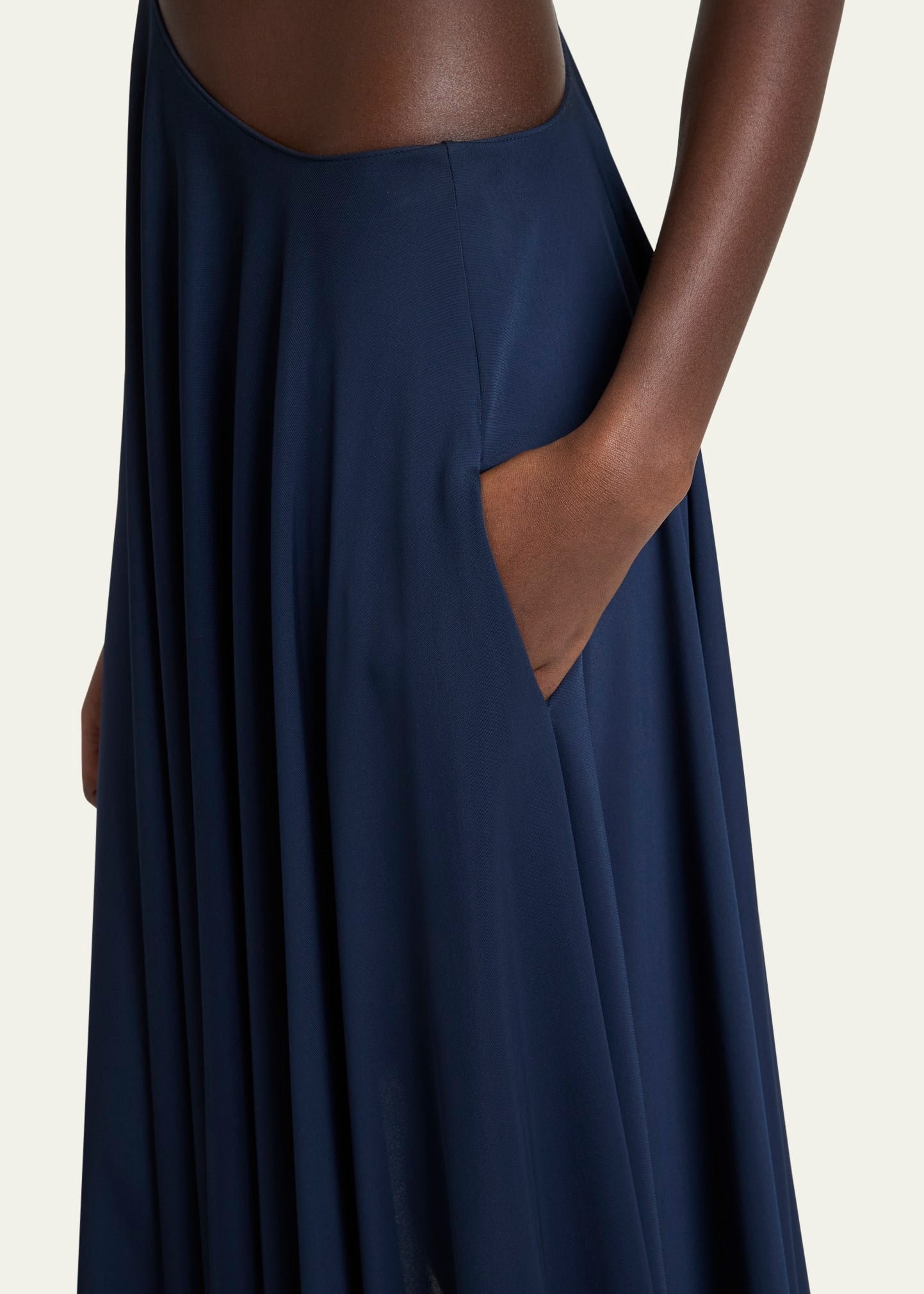 Asymmetric Chain Strap Full Length Skirt