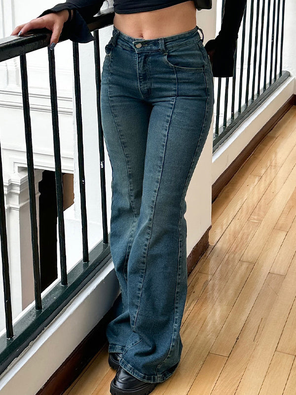 Slim Fit Blue Flare Jeans