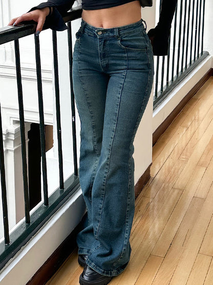 Slim Fit Blue Flare Jeans