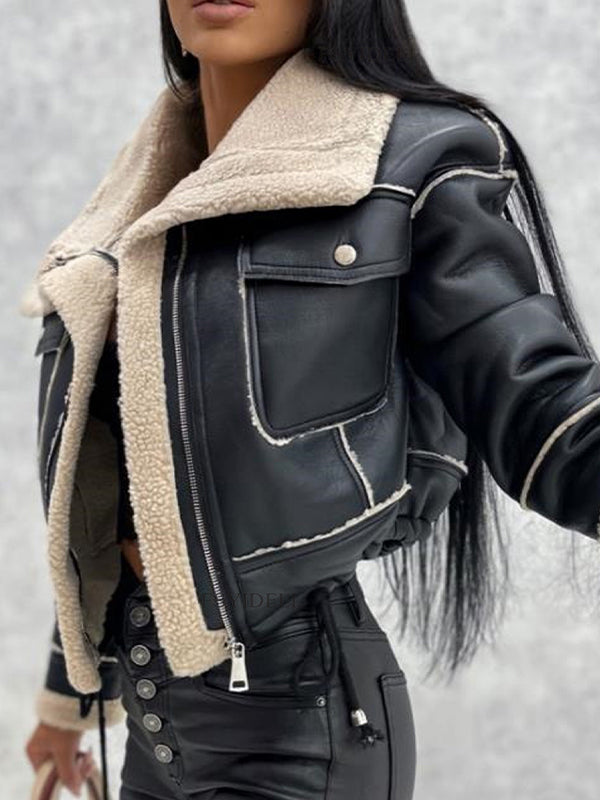 Lambswool Short Zipper Jacket