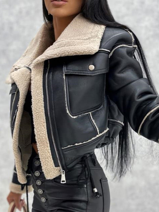 Lambswool Short Zipper Jacket