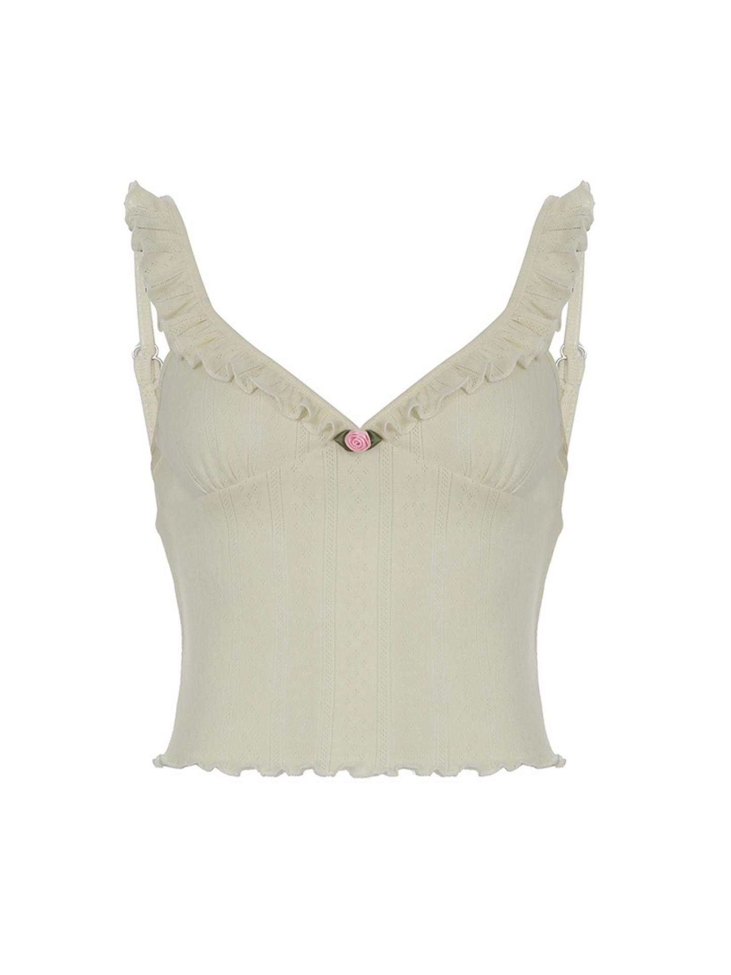 Ethel Ruffle Trim Knit Crop Top