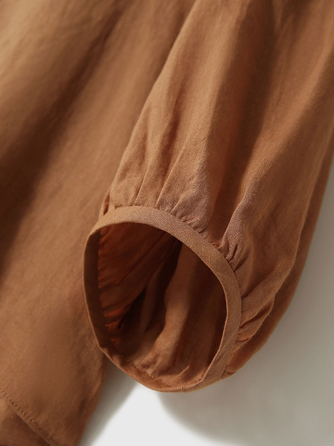 Molly Elegant Puff Sleeve Loose Shirt-Khaki