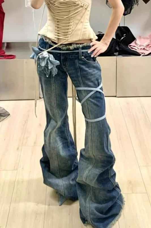 Y2K High Waist Straight Denim Jeans