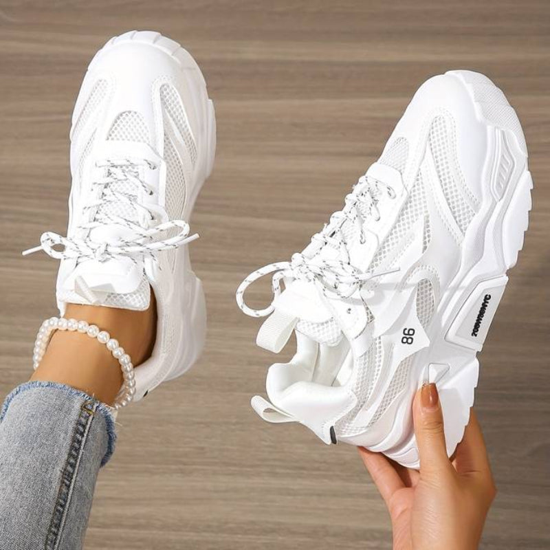 Women’s Classic White Lace Up Sneaker | Ideal for All Seasons