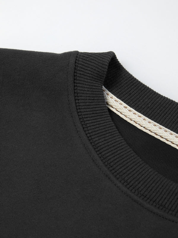 Contrast Color Letter Print Oversized Sweatshirt