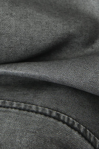 Washed PU Moto Biker Jacket