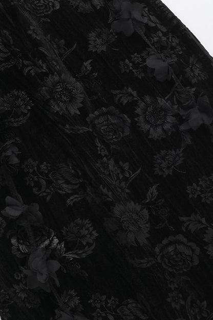 Floral Velvet Strap Gothic Dress
