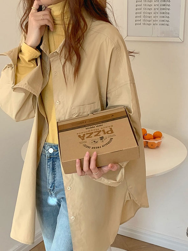 Solid Color Versatile Loose Long Sleeve Blouse