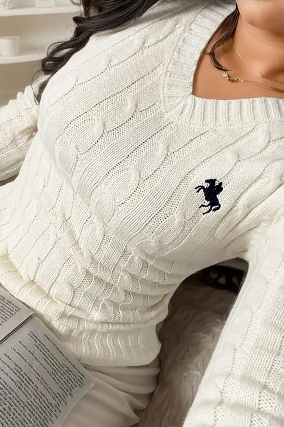 Collared Long Sleeve Knit Sweater