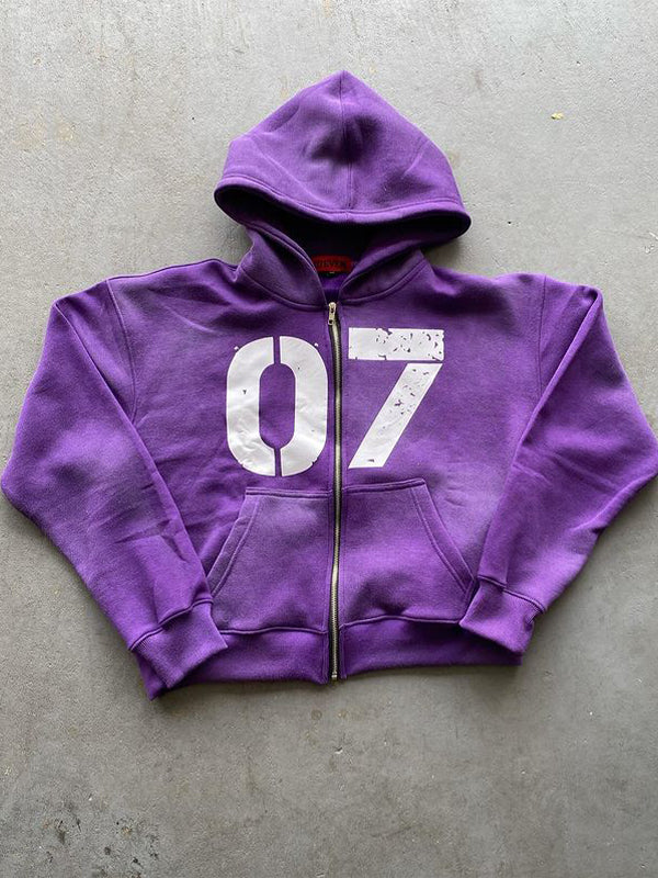 Lettering Oversized Long Sleeve Hoodie