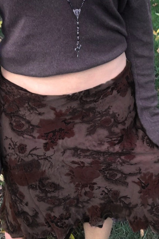 Fashion Mesh Lettuce Hem Skirt