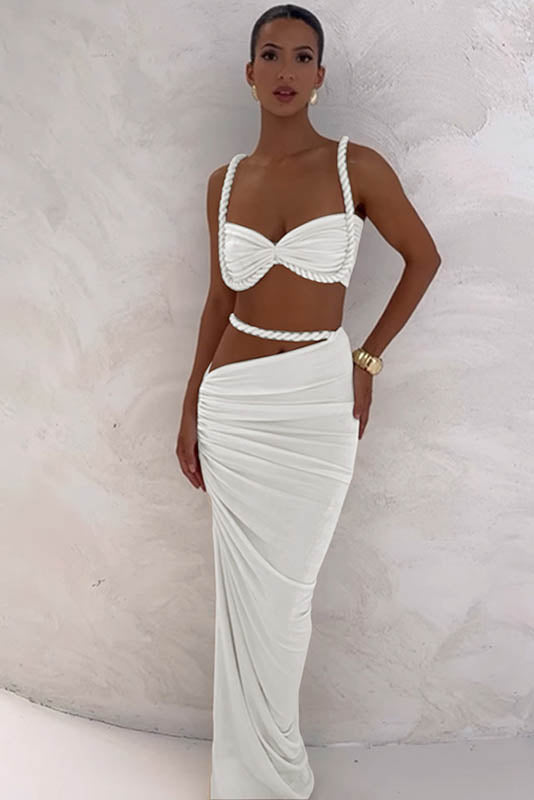 Conjunto de bikini y falda con cuello halter Sea Breeze 