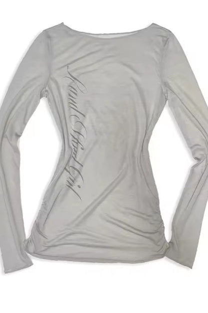 Gothic Punk Versatile Slim Long Sleeve Knit Top