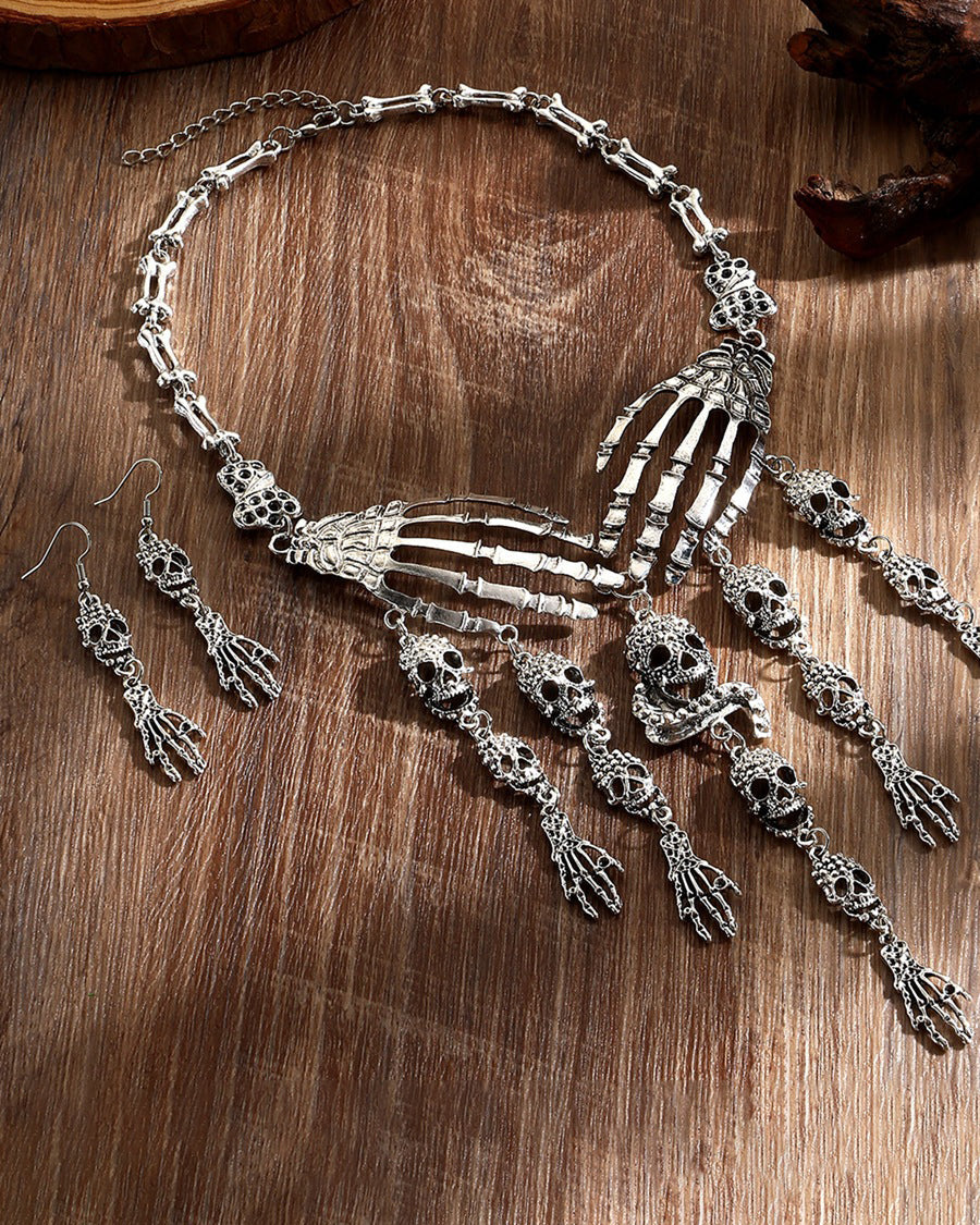 Skull Claw Tassel Necklace Set