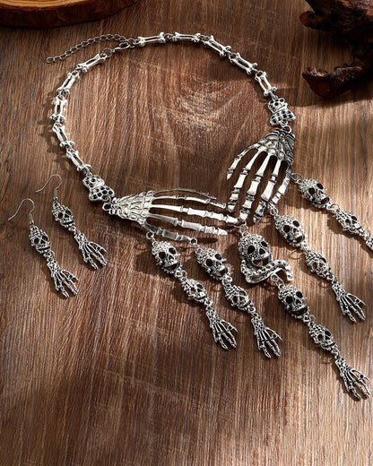 Skull Claw Tassel Necklace Set