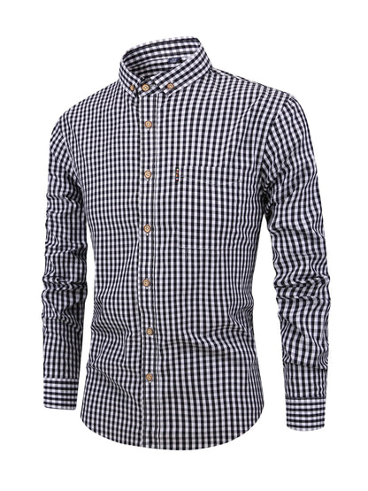 Walker - Camisa de cuadros de manga larga - Clásica - Tendencia - Ideal para otoño
