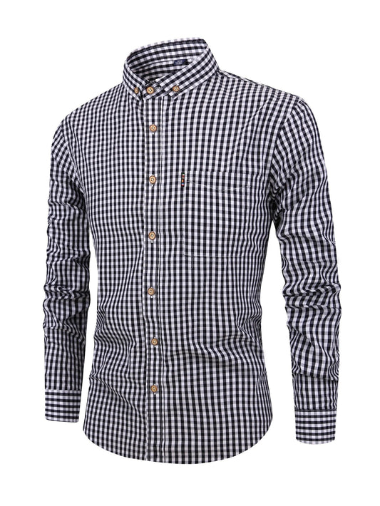Walker - Camisa de cuadros de manga larga - Clásica - Tendencia - Ideal para otoño