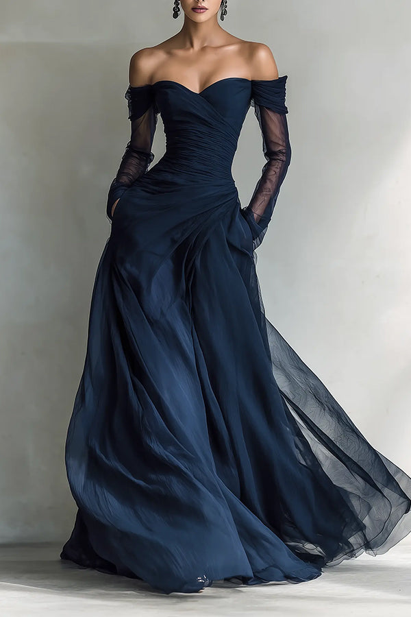 Giselle Ruched Sweetheart Maxi Dress