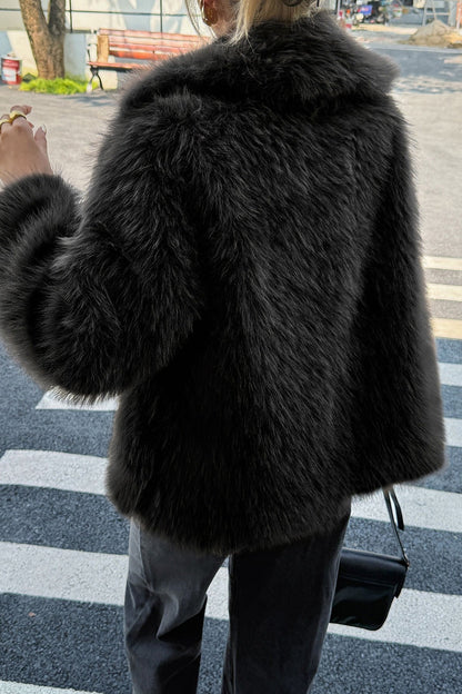 Soft Plush Casual Long Sleeve Coat