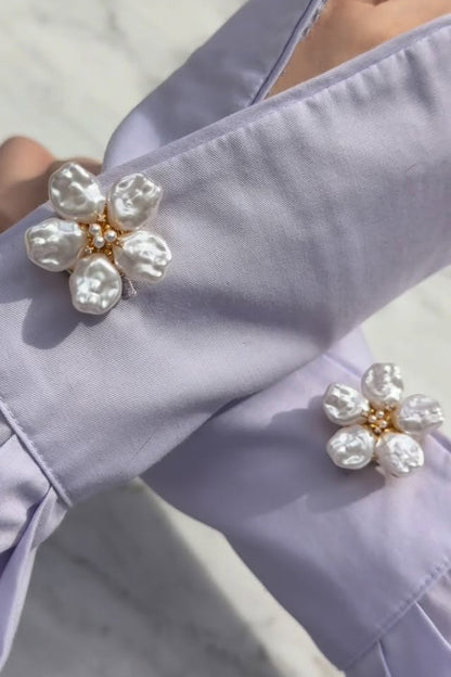 Cute Pearl Flower-shaped Cufflinks