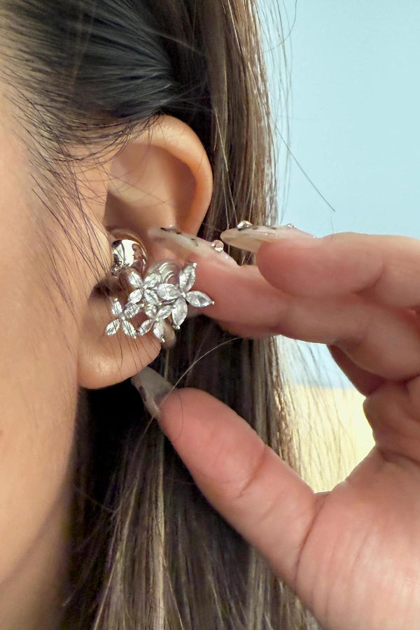 Exquisite Four-pointed Star-shaped Zircon Headphone Clip